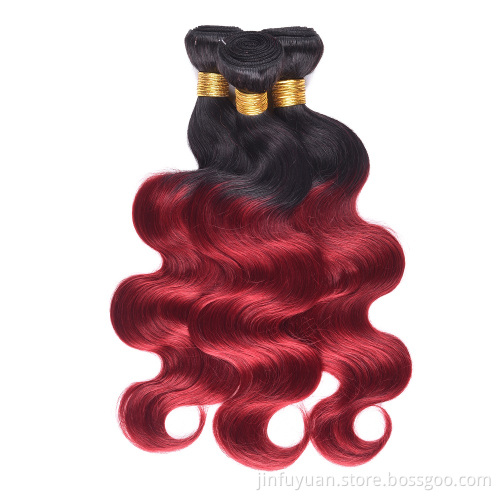 fast shipping brazilian body wave 1b/red human hair weaves no shed no tangle no shedding